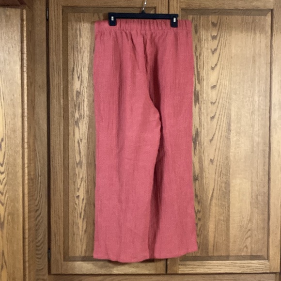 Soft Surroundings Oceo Gauzy Pull On Pants Wide Leg Coral Size Large - Picture 3 of 5